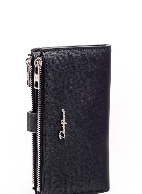 David Jones- Wallet with compartments for Women model DJ0053- Modern and beautiful functional wallet with a button to open- Large size and light weight wallet