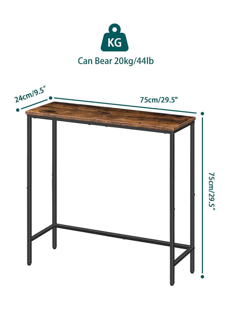 Narrow Console Table, Entryway Table for Small Space, Living Room Simple Sofa Table, Easy-To-Assemble Side End Table Display Table for Hallway,75 x 24 x 75 cm