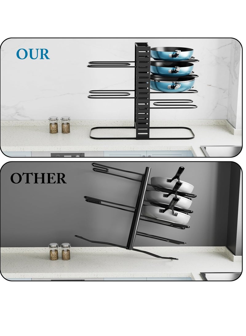 MIXDE Pots and Pans Organizer - 8-Tier Kitchen Cabinet Organizers and Storage, Adjustable Pot Racks for Cabinet, Frying pan, Bakeware, Lid, Dishes, Pot Rack for under Cabinet with 3-Way DIY Assembly - Image 4