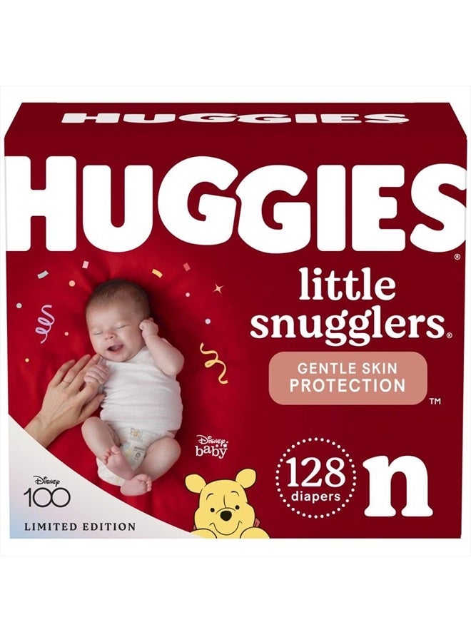 Huggies Newborn Diapers, Little Snugglers Baby Diapers, Size Newborn (up to 10 lbs), 128 Count - Image 1
