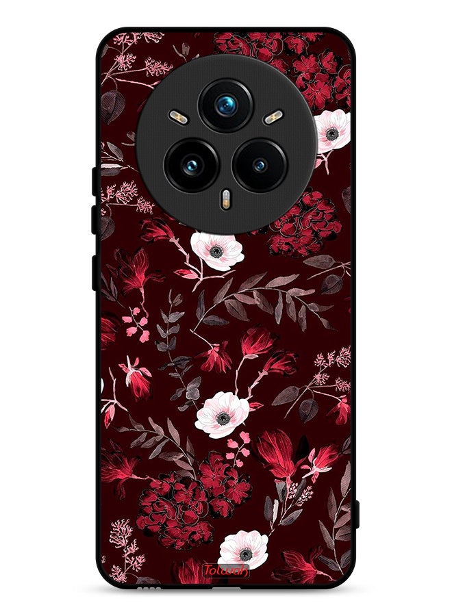 Tolwak Realme 14 Pro 5G Protective Case Cover Small Flowers And Tropical Leaves