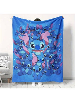 Disney Licensed Stitch Fleece Blanket – Small Blue Super Soft Plush Throw Blanket 75x100cm, Lightweight and Warm, Perfect for Bedroom, Living Room, Sofa, Car Throw, or Family Travel & Camping - view 2