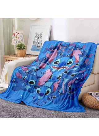 Disney Licensed Stitch Fleece Blanket – Small Blue Super Soft Plush Throw Blanket 75x100cm, Lightweight and Warm, Perfect for Bedroom, Living Room, Sofa, Car Throw, or Family Travel & Camping - view 3