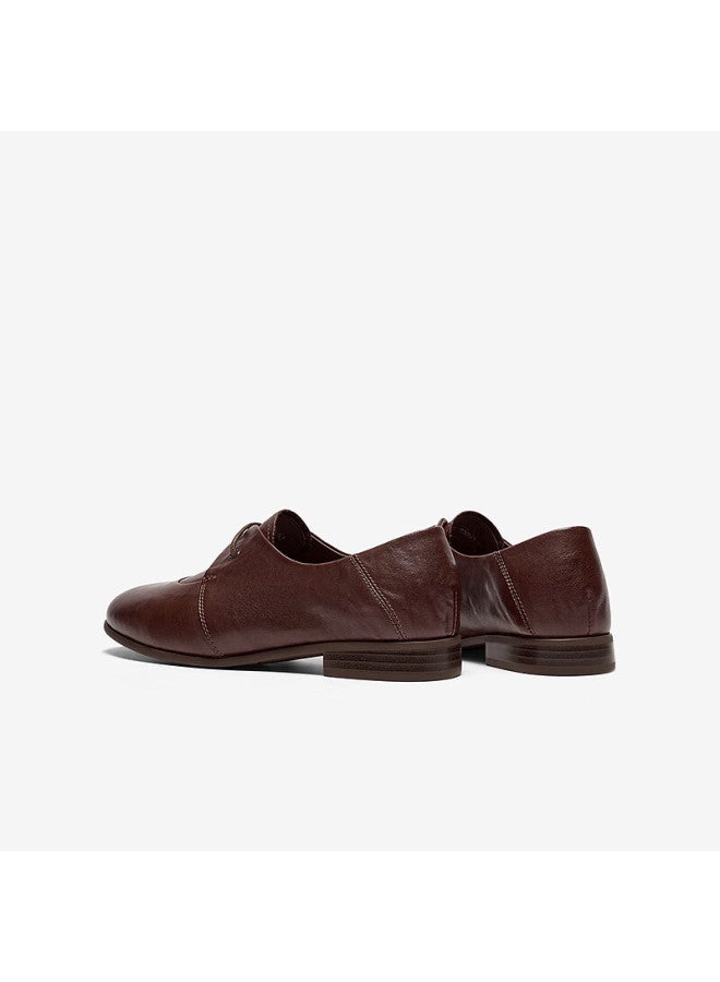 Bata Oxford Shoes Women's Spring Autumn Cowhide Commuter Versatile Shoes Yr01dcm5 Brown Size 39 - Image 3