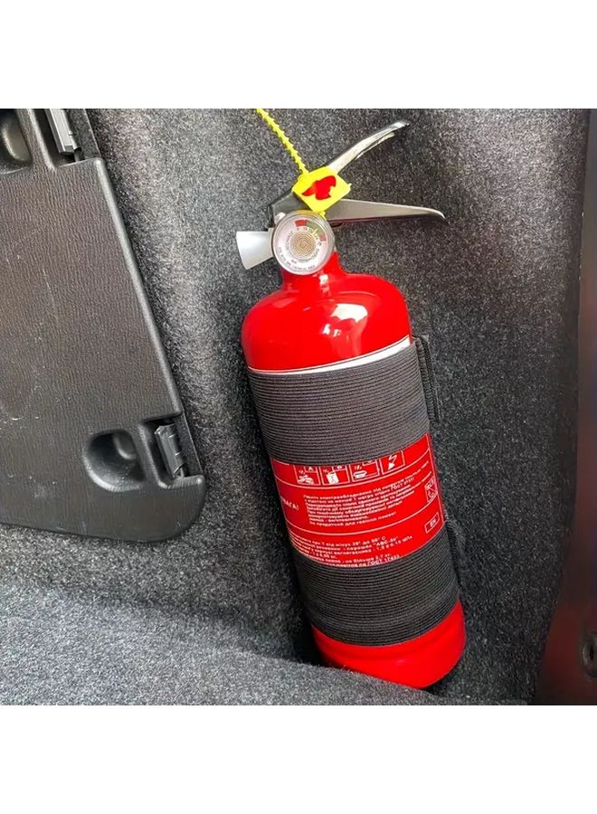 Black Car Trunk Storage Straps Adjustable Tie Down For Fire Extinguisher - Image 2