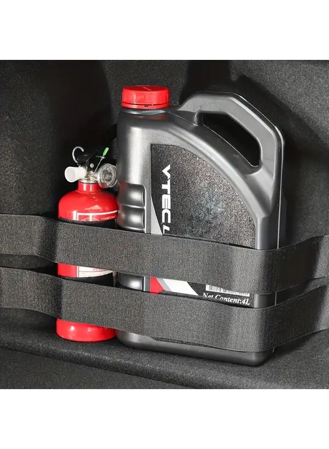 Black Car Trunk Storage Straps Adjustable Tie Down For Fire Extinguisher - Image 5