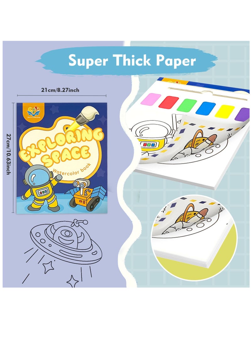 Excefore Paint With Water Coloring Books For Kids Children's Watercolor Painting Set, Arts And Crafts For Kids Ages 4-8, Gift Toy, Basket Stuffers, Exploring Space  - Image 5