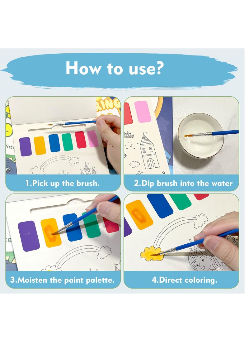 Excefore Paint With Water Coloring Books For Kids Children's Watercolor Painting Set, Arts And Crafts For Kids Ages 4-8, Gift Toy, Basket Stuffers, Exploring Space  - Image 3