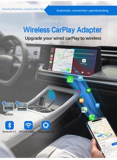 Mini Wireless Carplay Adapter, Convert Wired to Wireless Car Play & Android Auto 2-in-1 Adapter for Apple iPhone & Android Phone, Plug & Play, Auto Connect, No Delay, w/USB C for iOS 10+ Android 11+ - pzsku/Z584FA56DC097C5C9828BZ/45/_/1739759946/1ca45bac-411b-432e-b23b-4b52f001b20c