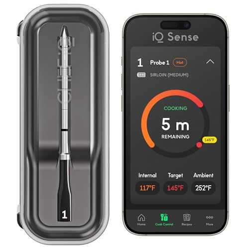 CHEF iQ Sense [2025 Model] | Smart Wireless Meat Thermometer | Ultra-Thin Probe | WiFi Unlimited Range | 1000°F Heat Safe | 5 Sensors | BBQ, Grill, Oven, Smoker, Air Fryer | Gen3 - Image 1