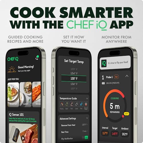 CHEF iQ Sense [2025 Model] | Smart Wireless Meat Thermometer | Ultra-Thin Probe | WiFi Unlimited Range | 1000°F Heat Safe | 5 Sensors | BBQ, Grill, Oven, Smoker, Air Fryer | Gen3 - Image 4