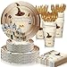 Skybooly 350 Pcs Magical Wizard Party Decorations Supplies A Magical Bundle Is On The Way Tableware Set Disposable Plates Cups Napkins Cutlery for Birthday Shower Wizard Party Serve 50 - Image 2