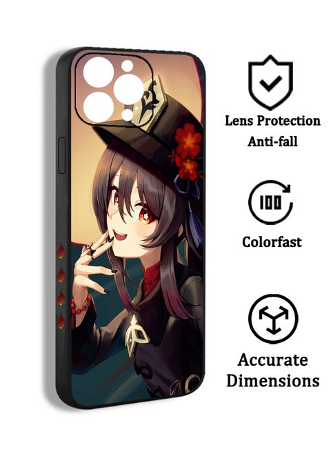 Protective Case Cover Apple Anime Hutao Genshin Impact Hu Tao iPhone 14 Pro Max CBB06 Drawing