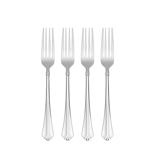 Oneida Silverware Set Juilliard Fine Flatware 4Piece Dinner Forks Set Service For 4 1810 Stainless Steel Rust Resistant Dishwasher Safe Home And Kitchen Utensils Silver 4 Piece - Image 1