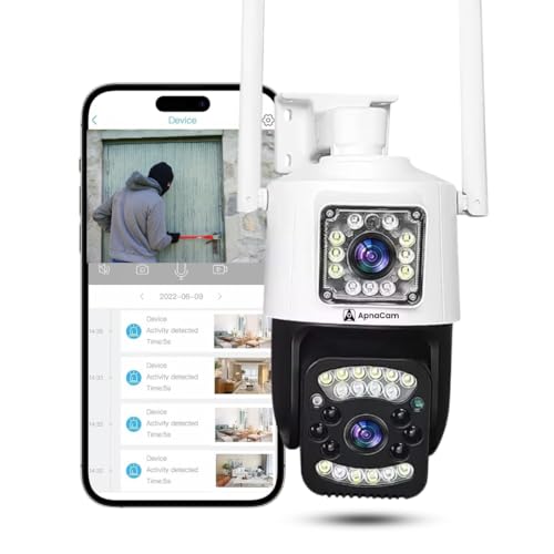 ApnaCam 4G SIM Outdoor CCTV Camera | 3+2MP Dual Lens Security Cam with Pan & Tilt Zoom, Motion Detection, 2-Way Talk, IP66 Weatherproof, SD Card Support Up to 128GB (White) - Image 1