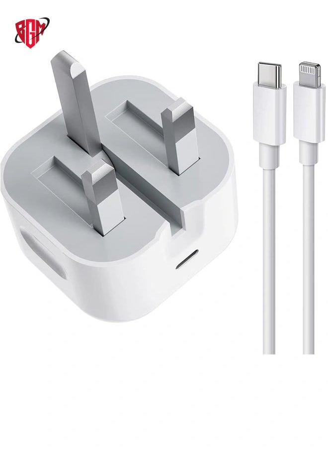 BGM - 2 Pack iPhone USB C Fast Charger, [Apple MFi Certified] 20W PD Type C Power Block Wall Charger Plug Adapter with 6.6FT USB-C to Lightning Cable Compatible with iPhone 14 PRO MAX - Image 1