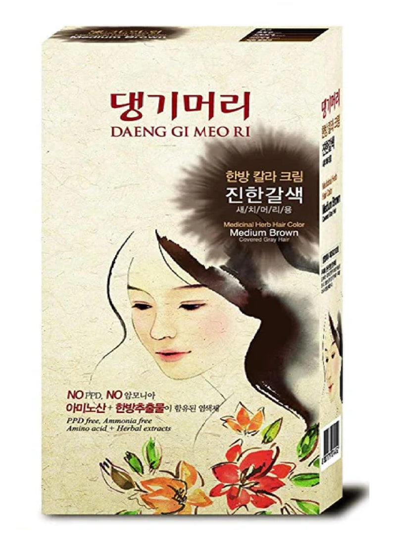 DAENG GI MEO RI - DAENG GI MEO RI MEDICINAL HERB HAIR COLOR MEDIUM BROWN - Image 1