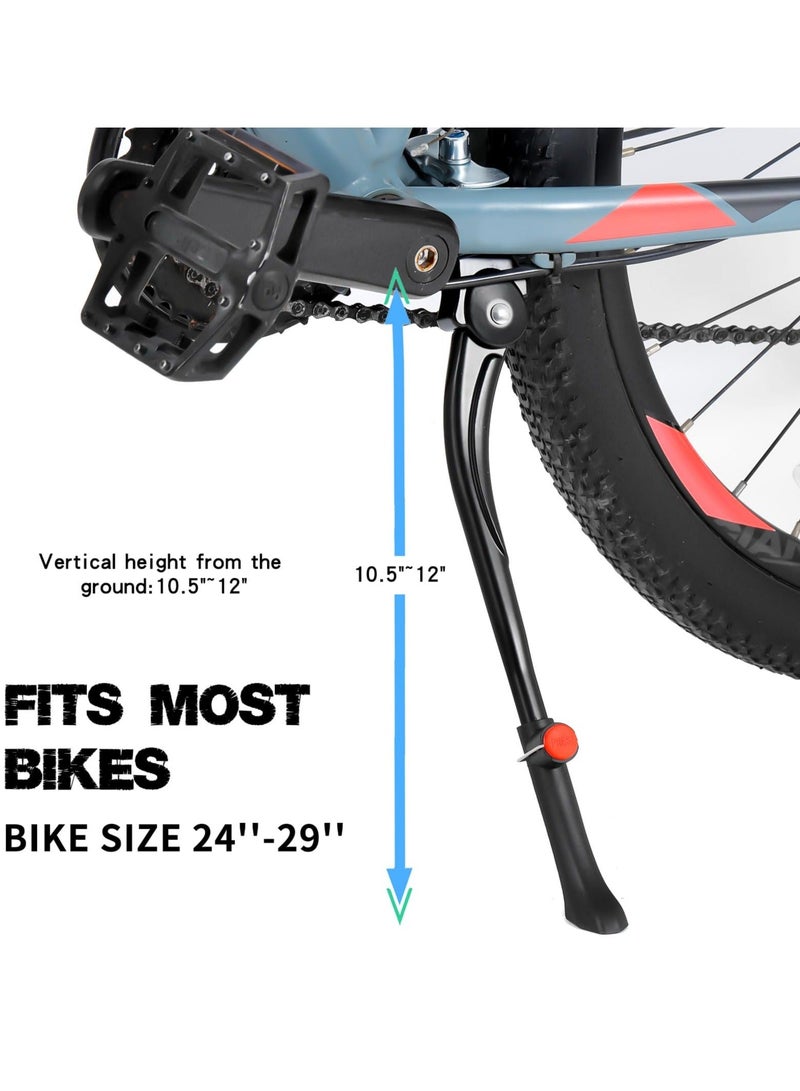 Captaintech Bicycles Stand, Adjustable Aluminum Alloy Bike Kickstand for 16 inch, 20 inch, 24 inch, 26 inch Bicycles - Button-style Latch, Suitable for Mountain, Road, and Hybrid Bikes - Image 2