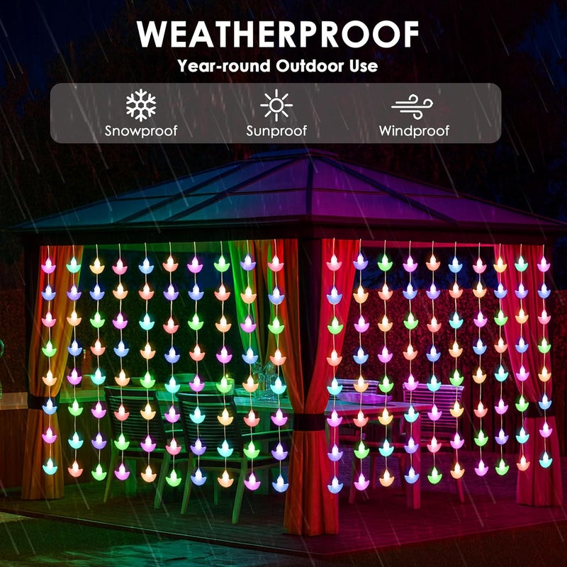 Gesto 80 Diya Curtain Lights – Multicolor Fairy Lights with 8 Modes Controller | AC Powered Diya Lights for Home,Balcony,Mandir,Pooja Room,Diwali Decoration,Festival Decor & Hanging Lights (10 x 3 Ft) - Image 3