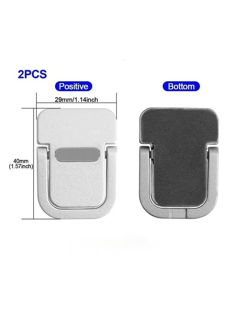 Two-pack self-adhesive keyboard stands, suitable for desktops, adjustable laptop stand with height-adjustable feet, zinc alloy portable laptop stand, sturdy and durable, suitable for MacBook, 10-18 inch laptops, and iPad (silver) - Image 2
