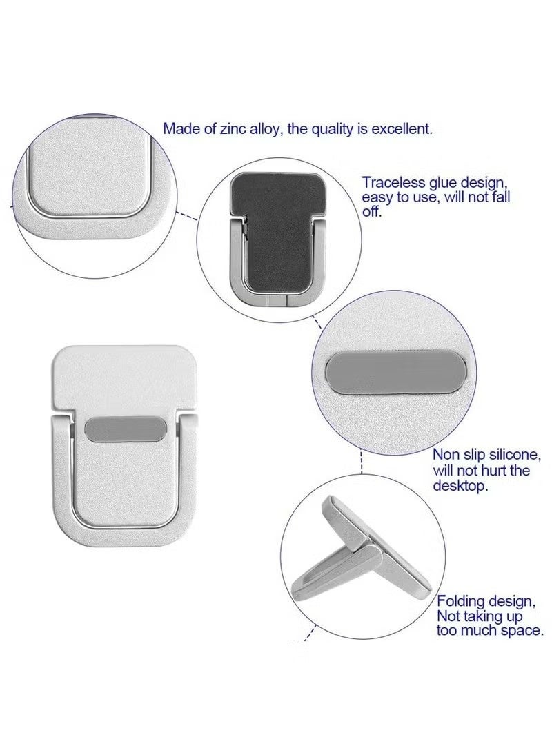 Two-pack self-adhesive keyboard stands, suitable for desktops, adjustable laptop stand with height-adjustable feet, zinc alloy portable laptop stand, sturdy and durable, suitable for MacBook, 10-18 inch laptops, and iPad (silver) - Image 4