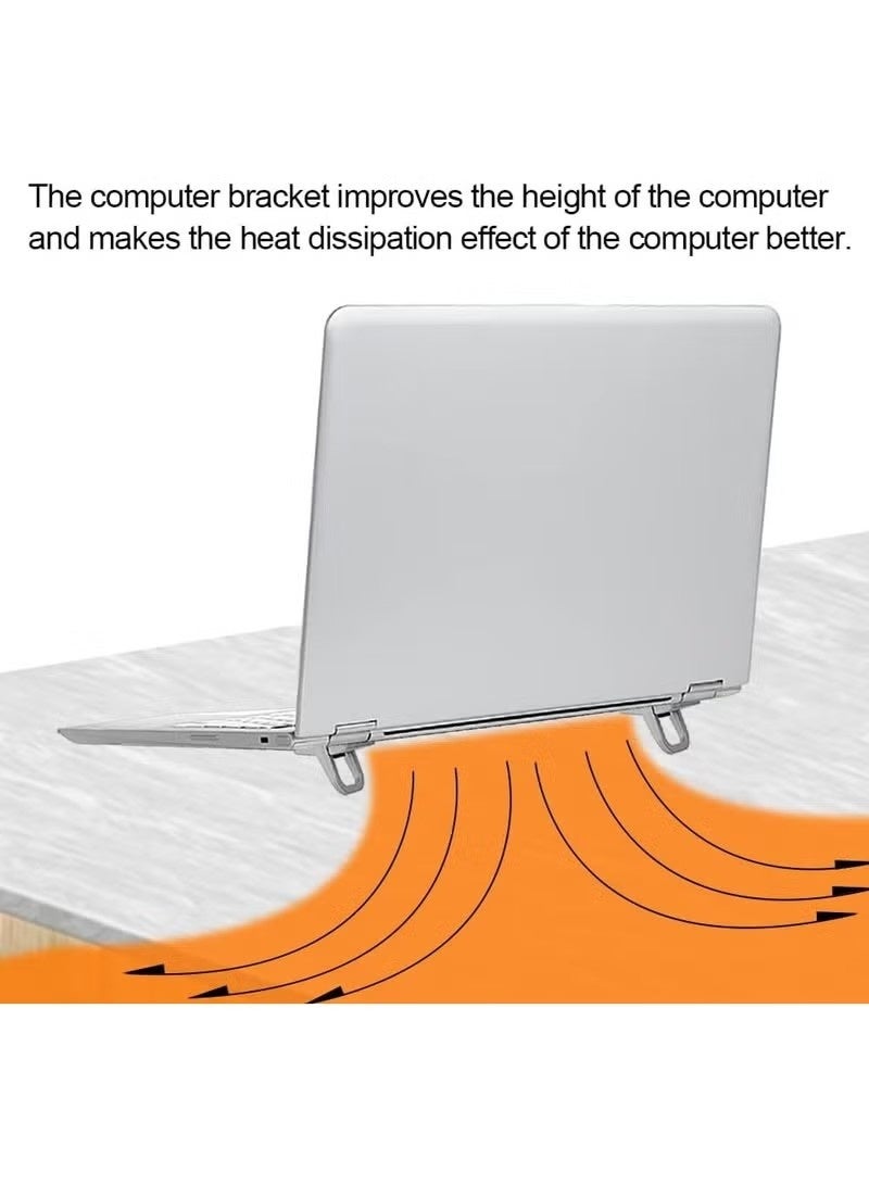 Two-pack self-adhesive keyboard stands, suitable for desktops, adjustable laptop stand with height-adjustable feet, zinc alloy portable laptop stand, sturdy and durable, suitable for MacBook, 10-18 inch laptops, and iPad (silver) - Image 5