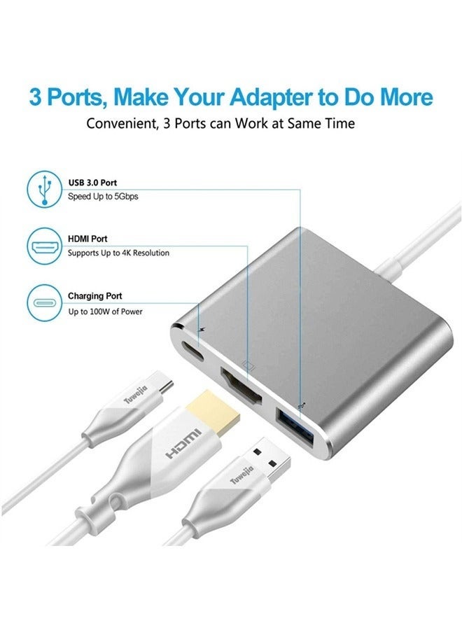 كيلا محول USB C إلى HDMI - محول AV متعدد المنافذ بدقة 4K (لا يحتاج إلى طاقة) موصل شاشة لمزامنة الفيديو والصوت لجهاز iPhone/MacBook Pro/Air/iPad Pro إلى شاشة عرض HDTV - Image 2