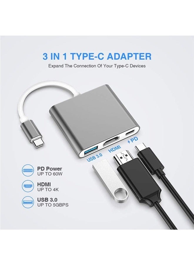 كيلا محول USB C إلى HDMI - محول AV متعدد المنافذ بدقة 4K (لا يحتاج إلى طاقة) موصل شاشة لمزامنة الفيديو والصوت لجهاز iPhone/MacBook Pro/Air/iPad Pro إلى شاشة عرض HDTV - Image 3