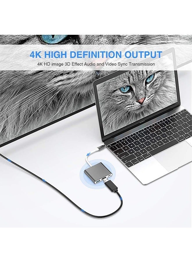 كيلا محول USB C إلى HDMI - محول AV متعدد المنافذ بدقة 4K (لا يحتاج إلى طاقة) موصل شاشة لمزامنة الفيديو والصوت لجهاز iPhone/MacBook Pro/Air/iPad Pro إلى شاشة عرض HDTV - Image 5