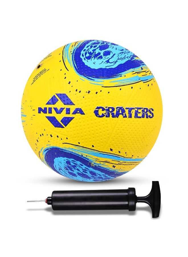 نيفيا كرة طائرة نيفيا كريتر مع مضخة هواء - المقاس: 4 (عبوة من قطعتين، أصفر/أزرق) - Image 1