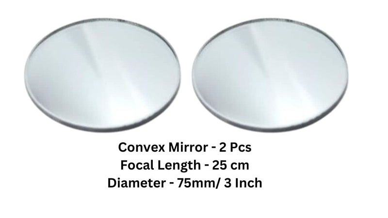 ESPtronics ERH India 2 Pcs Convex Mirror Diameter75 mm Focal Length25 cm for Microscopes Telescopes Magnifying Glasses etc  - Image 2