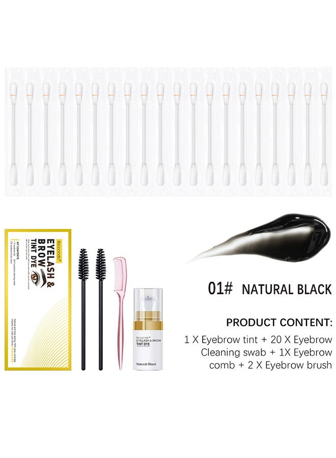 ibcccndc Eyelash And Brow Tint Color Kit, Instant Eyebrow Brown Hair Color Kit Voluminous Coloring For Lash And Brow Perfect Partner For Lash Perm Lift Lamination Treatment, Quick Results (Natural Black) - Image 3