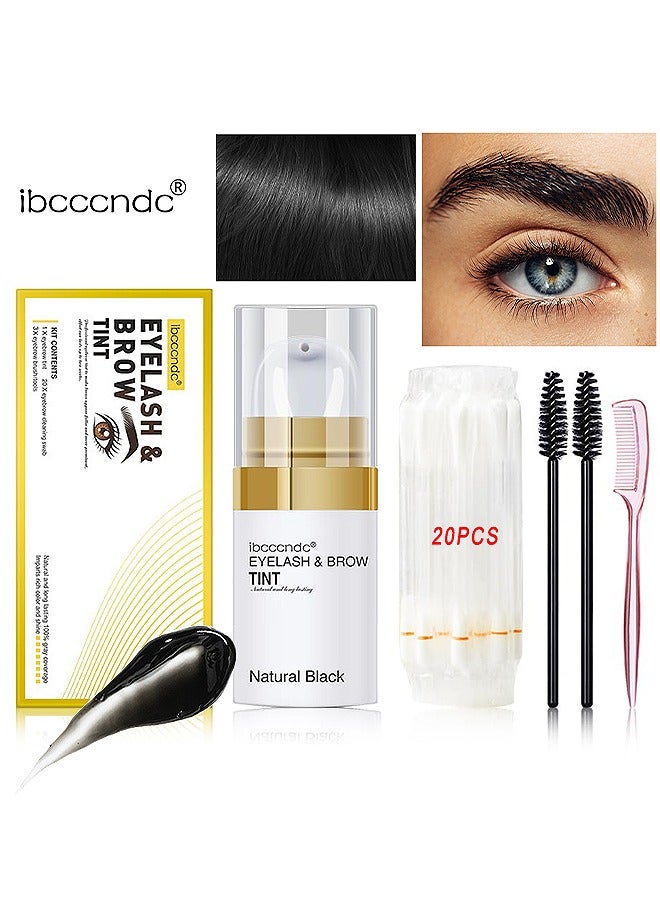 ibcccndc Eyelash And Brow Tint Color Kit, Instant Eyebrow Brown Hair Color Kit Voluminous Coloring For Lash And Brow Perfect Partner For Lash Perm Lift Lamination Treatment, Quick Results (Natural Black) - Image 1
