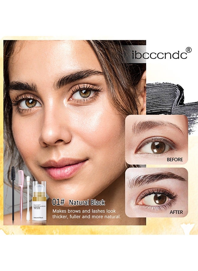 ibcccndc Eyelash And Brow Tint Color Kit, Instant Eyebrow Brown Hair Color Kit Voluminous Coloring For Lash And Brow Perfect Partner For Lash Perm Lift Lamination Treatment, Quick Results (Natural Black) - Image 2