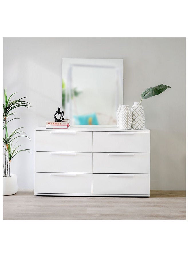 DANUBE HOME Serenity Dresser With Mirror Durable Vanity Table | Dressing Table | Makeup Table | Desk With Storage Modern Design Bedroom Furnitures 139x41x82cm White/Black  - Image 1