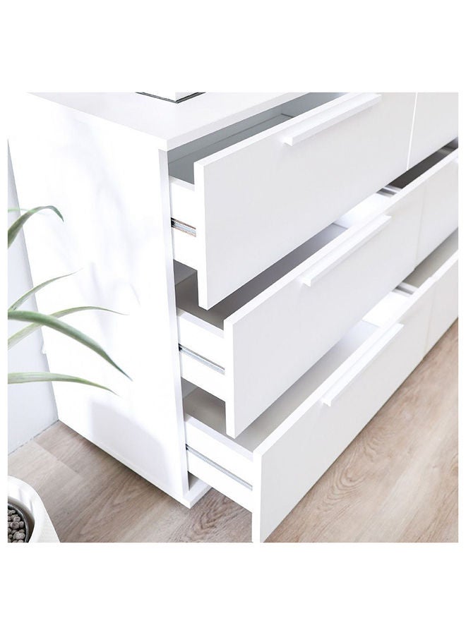 DANUBE HOME Serenity Dresser With Mirror Durable Vanity Table | Dressing Table | Makeup Table | Desk With Storage Modern Design Bedroom Furnitures 139x41x82cm White/Black  - Image 3