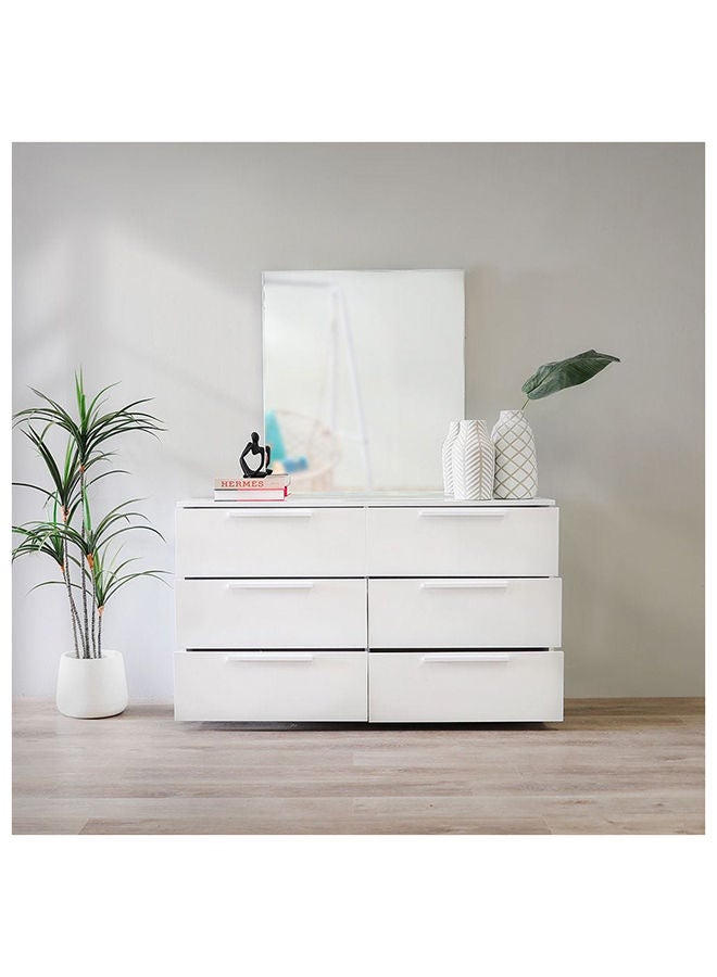 DANUBE HOME Serenity Dresser With Mirror Durable Vanity Table | Dressing Table | Makeup Table | Desk With Storage Modern Design Bedroom Furnitures 139x41x82cm White/Black  - Image 2