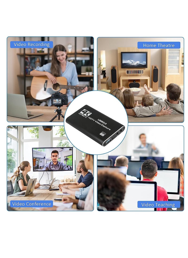 SYOSI HDMI Video Capture Card 4K, USB3.0 1080P 60FPS HD Ultra Low Latency, Game Capture Card for Gaming / Live Streaming / Videoconferencing for Nintendo Switch / PS4 / Xbox One / OBS / Camera / PC  - Image 5