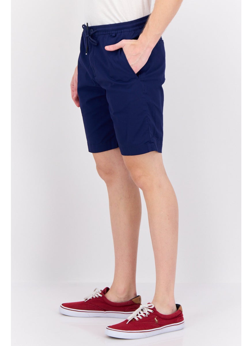 Gazzarrini Men Regular Fit Plain Chino Shorts, Navy  - Image 2