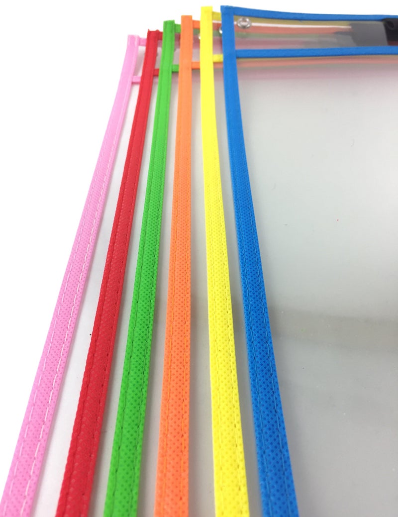 Clipco Dry Erase Pocket Sleeves Assorted Colors (6-Pack) - Image 3