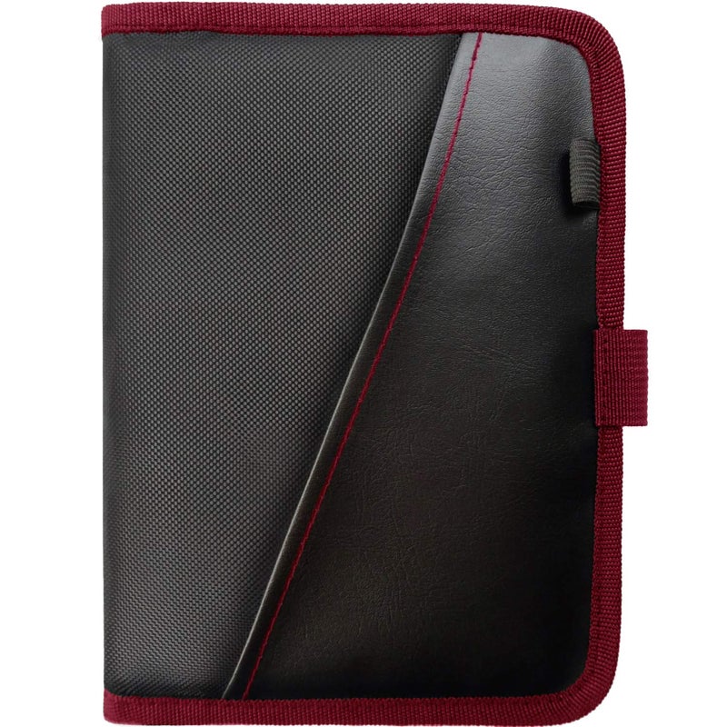 Glove Box Compartment Organizer Car Document Holder Owner Manual Case Pouch Vehicle Storage Wallet for Registration Insurance Card Premium Auto Paperwork Holder Log Book included Red
