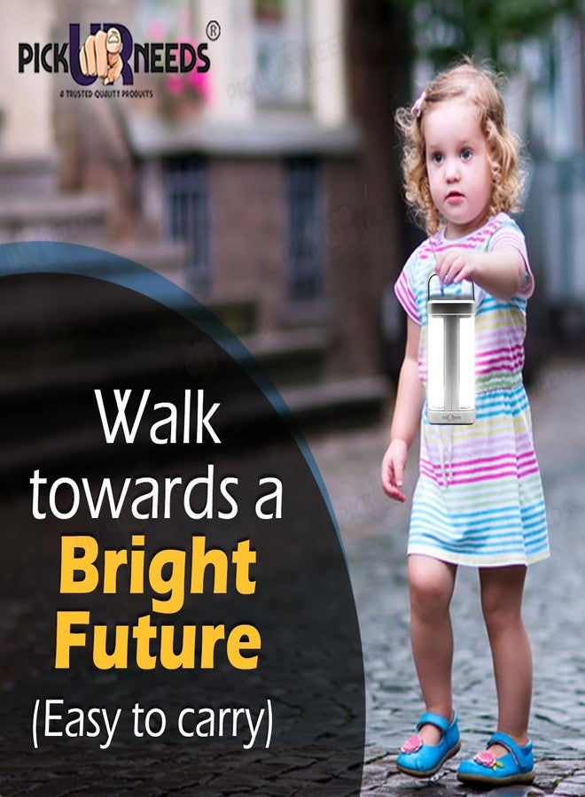 اختر احتياجاتك مصباح أرضي LED منزلي قابل لإعادة الشحن يعمل بالطاقة الشمسية للطوارئ، مزود بأربعة أنابيب جانبية (عبوة فضية من قطعتين) - Image 5