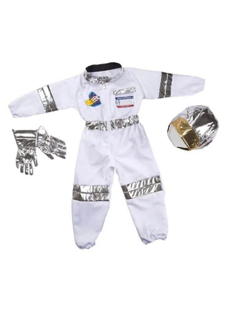 Astronaut Cosplay Costume Set Astronaut Costume for Kids, Astronaut Role Play Costume Set, Kids Fancy Dress, Unisex Halloween Costumes, White Spacesuit for Boys Girls - Image 1
