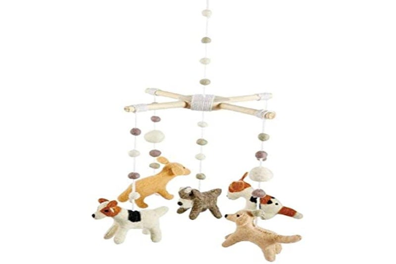 Mud Pie Baby Nursery Puppy Mobile MultiColor 21 12 x 10 Dia