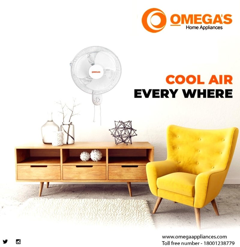 Omega's Omegas Breezy High speed 400 mm Wall Fan White  - Image 3