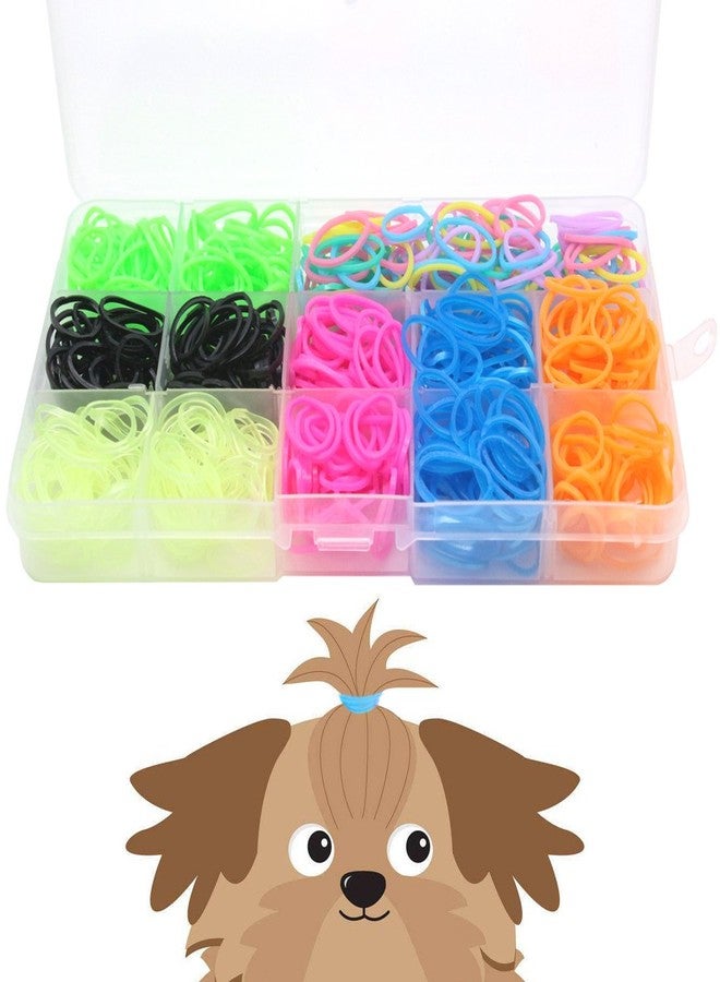 YOY 3/4" Pet Dog Stretchy Rubber Bands, 600/Box - Puppy Elastics Ties Pony Tail Holders Hair Accessories for Doggy Grooming Top Knots Ponytails Braids and Dreadlocks - Image 1