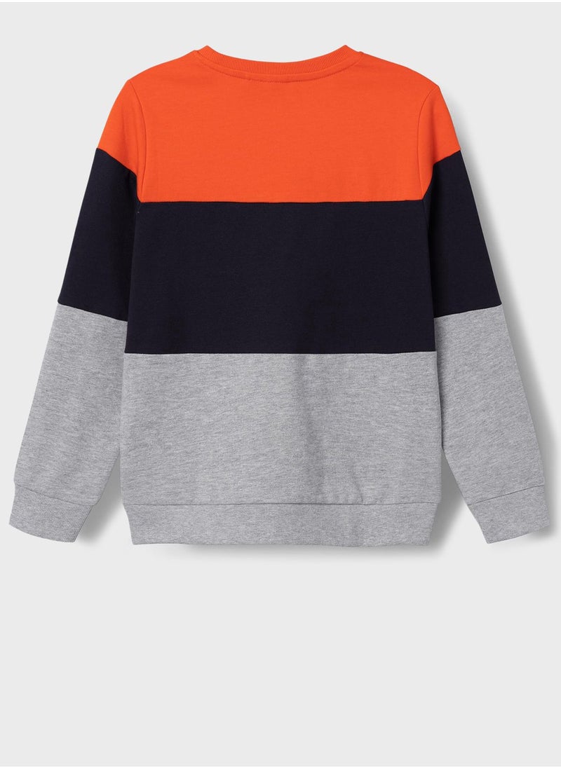 NAME IT - Kids Color Block Sweatshirt - Image 1
