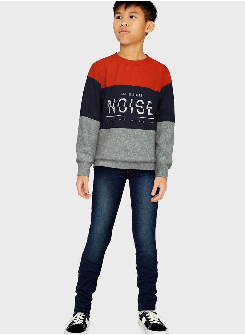 NAME IT - Kids Color Block Sweatshirt - Image 1