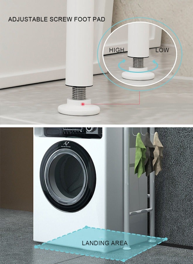 3 الجرف منشفة تخزين الرف المنظم فوق المرحاض الحمام الفضاء التوقف الأبيض 65 * 25 * 155 سنتيمتر - Image 4