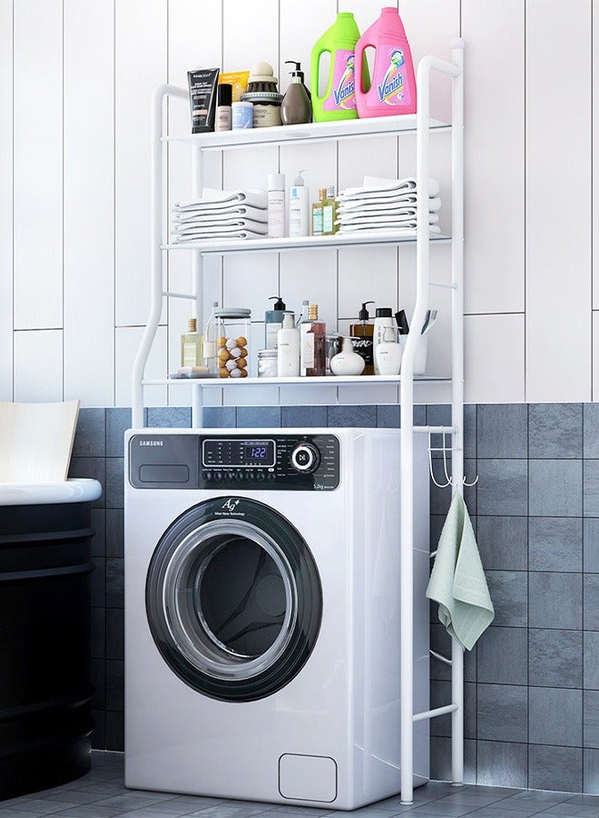 3 الجرف منشفة تخزين الرف المنظم فوق المرحاض الحمام الفضاء التوقف الأبيض 65 * 25 * 155 سنتيمتر - Image 5